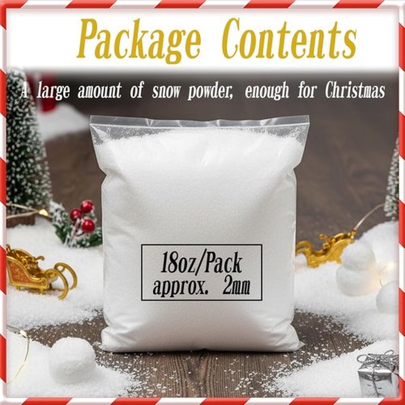 Skiennix Christmas Fake Snow Decoration - 18oz Realistic Artificial Snow for Holiday Decor & Crafts