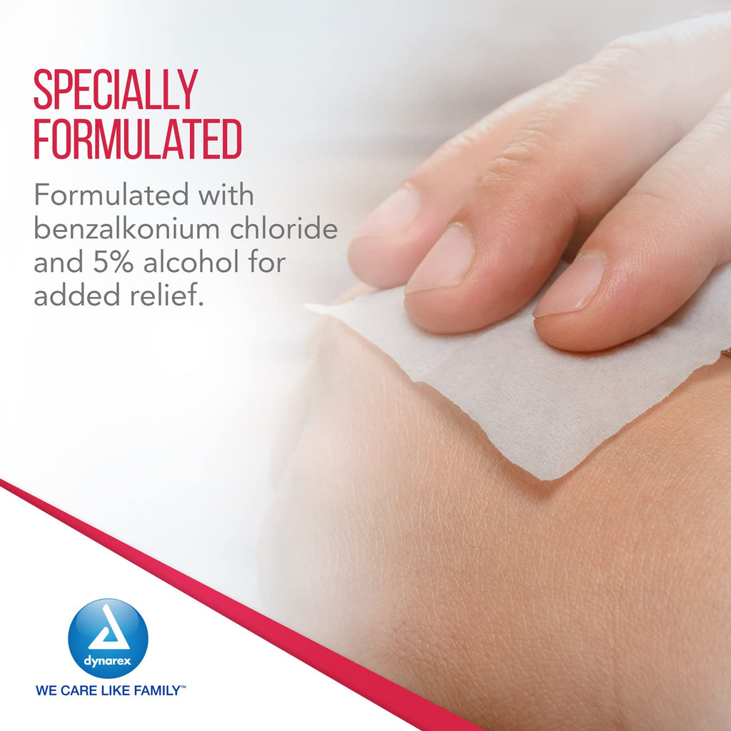 Dynarex 5 x 7" Obstetrical Towelettes - Benzalkonium Chloride Wipes with 5% Alcohol - Pre-Moistened, Scented & Individually Wrapped Sanitizing Wipes - 1 Box of 100 Wipes