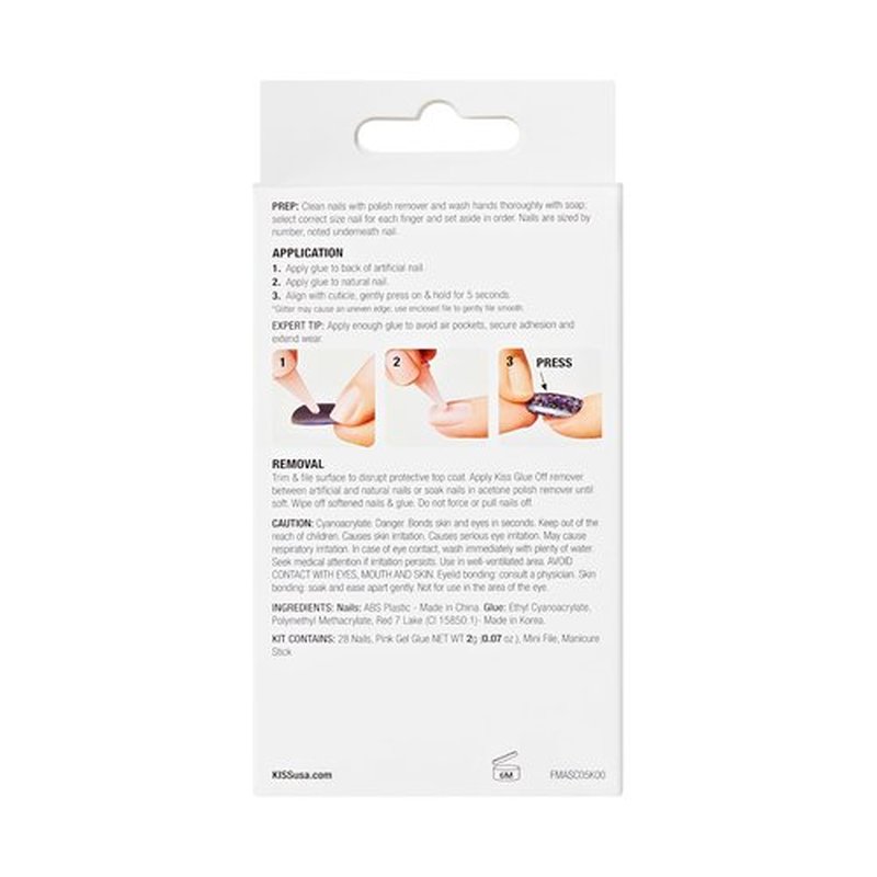KISS Gel Fantasy Magnetic Press On Nails Short, ‘Set Us Free’, Red, Oval Shaped, Includes 28 Fake Nails, Nail Glue 2g, 1 Manicure Stick, 1 Mini Nail File