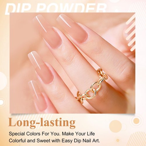 Honey Joy Clear Dip Powder - 1.76Oz/50g Dipping Powder for French Nail Art, Long-Lasting, Odor-Free, No Nail Lamp Needed, Perfect for DIY Manicure at Home or Salon, Strengthening Nails (Dip-50g-Nude)