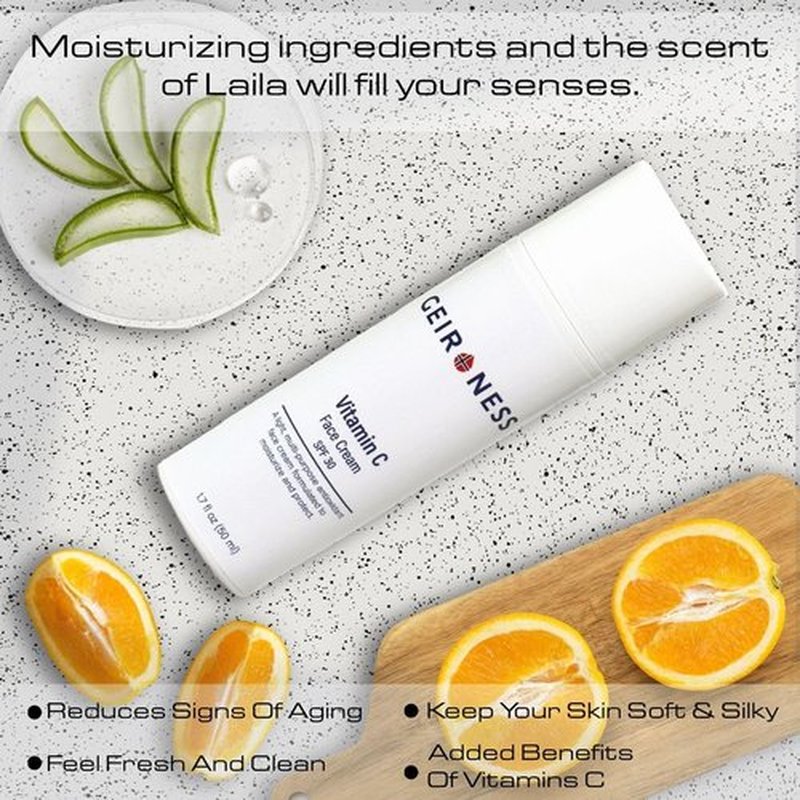 Geir Ness Vitamin C Day Cream - SPF 30 - Anti Aging Day Time Moisturizer Cream