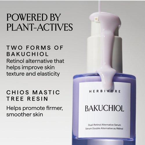 Herbivore Bakuchiol Dual-Retinol Alternative Face Serum | Smoothing & Firming for All Skin Types,1.0 ounce