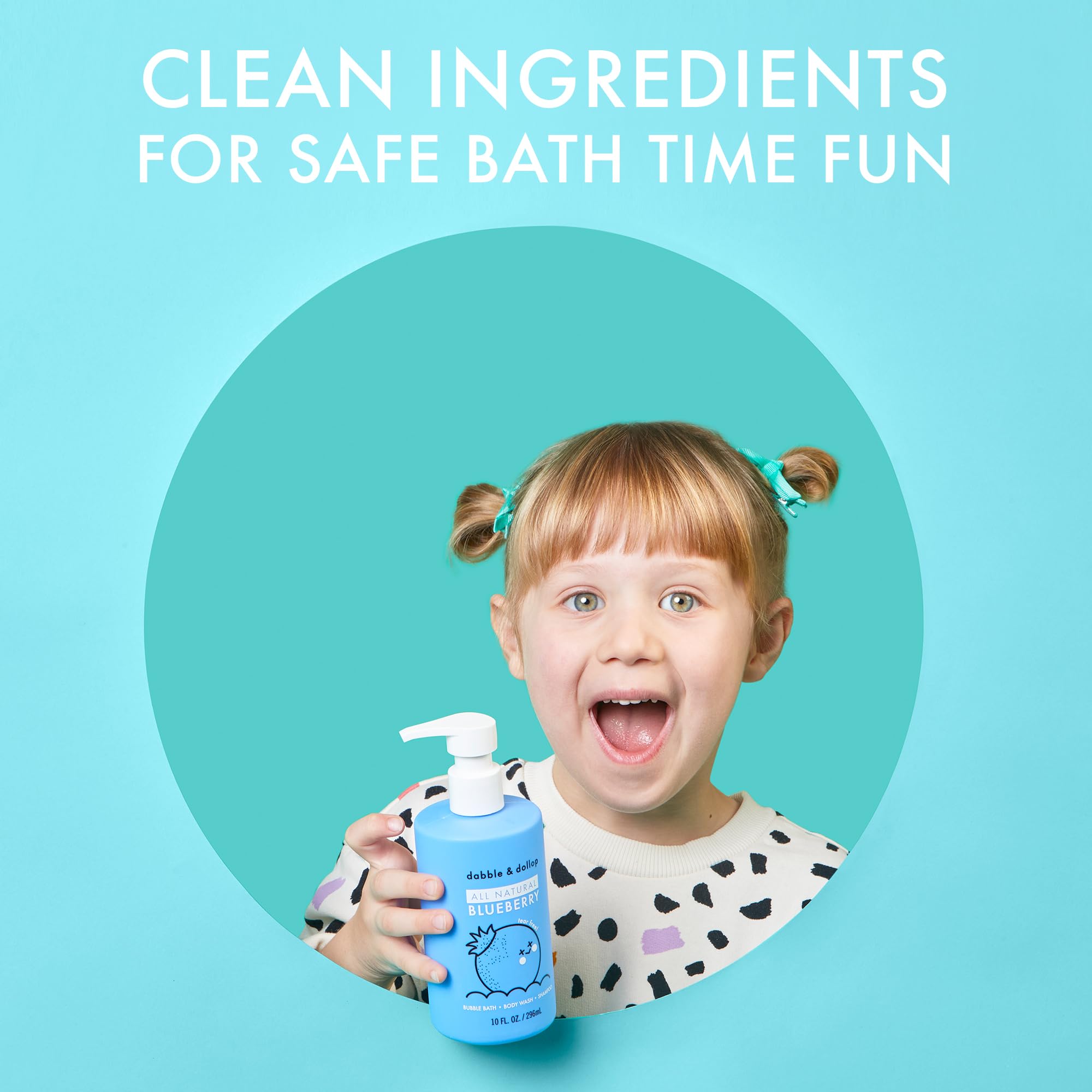 Dabble & Dollop Kids 3-in-1 Body Wash, Shampoo & Bubble Bath – Chocolate Bunny Whip Foaming Toddler Shampoo & Body Wash, Tear-Free, Gentle Foam Body Wash for Sensitive Skin (8 fl oz, Pack of 2)