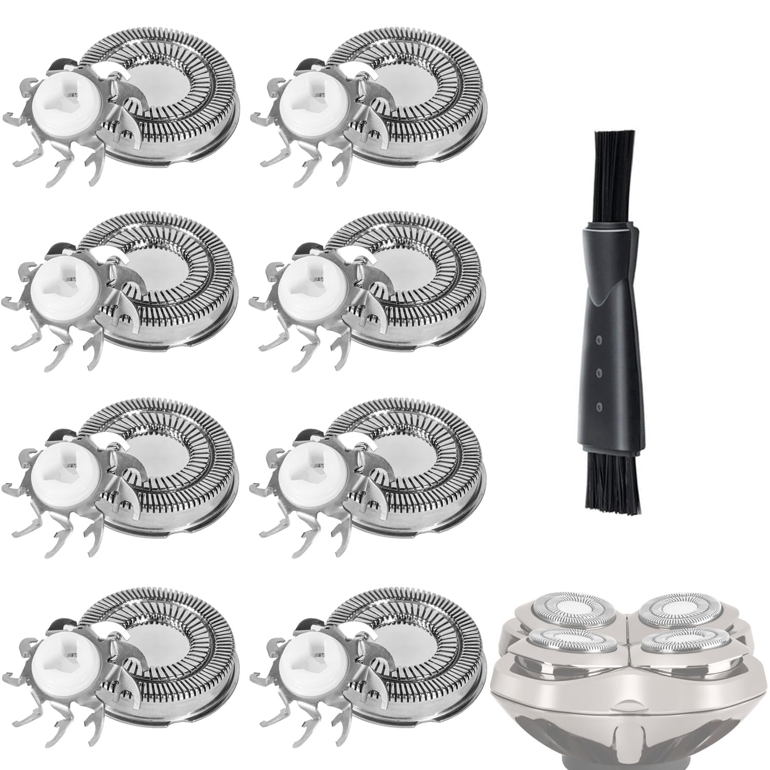Shaver Replacement Blades compatible with Skull Shaver Pitbull Gold Pro Shaver ，Men's Electric Shaver Replacement Heads,Replacement Heads for Electric Shavers，8Count