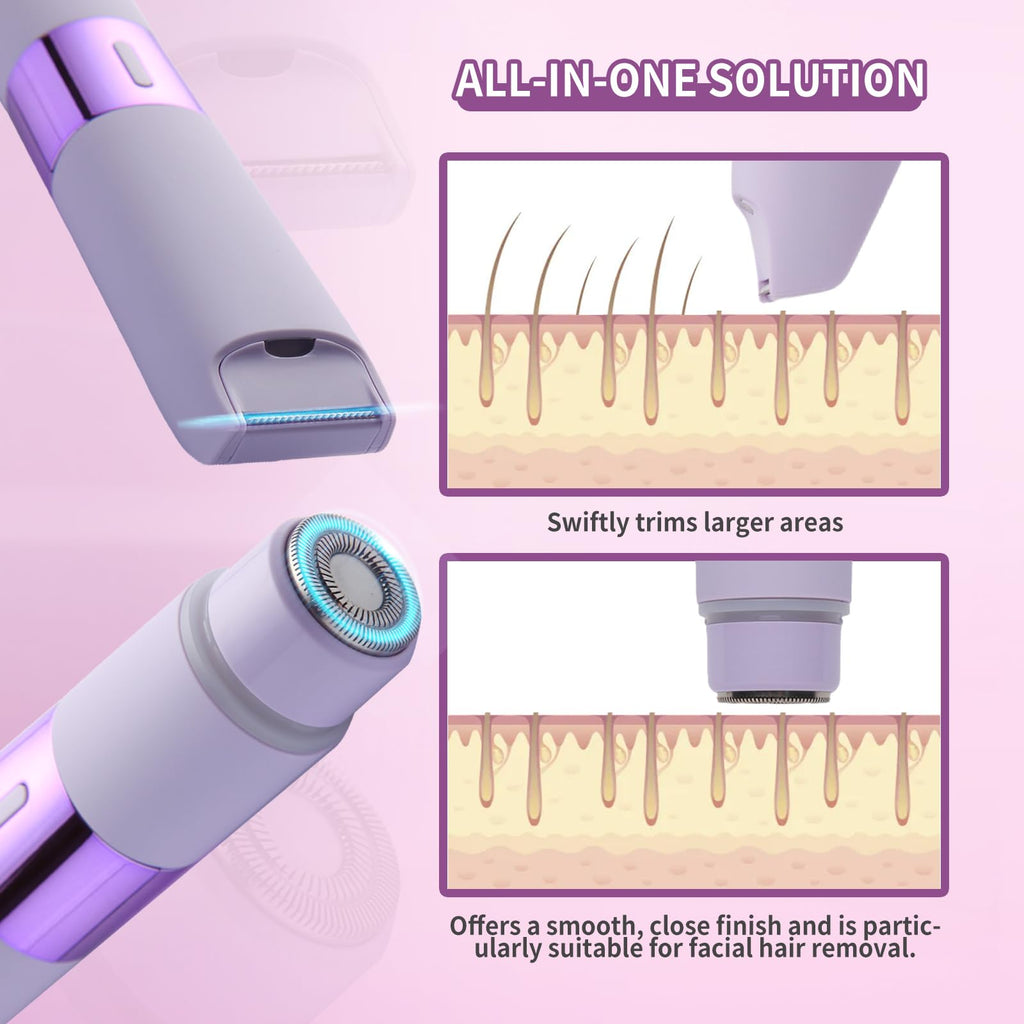 XYOUWEI Bikini Trimmer for Women, 2-in-1 Electric Razor for Womens, Rechargeable Electric Shaver for Legs Arms Pubic Body Hair Trimmer