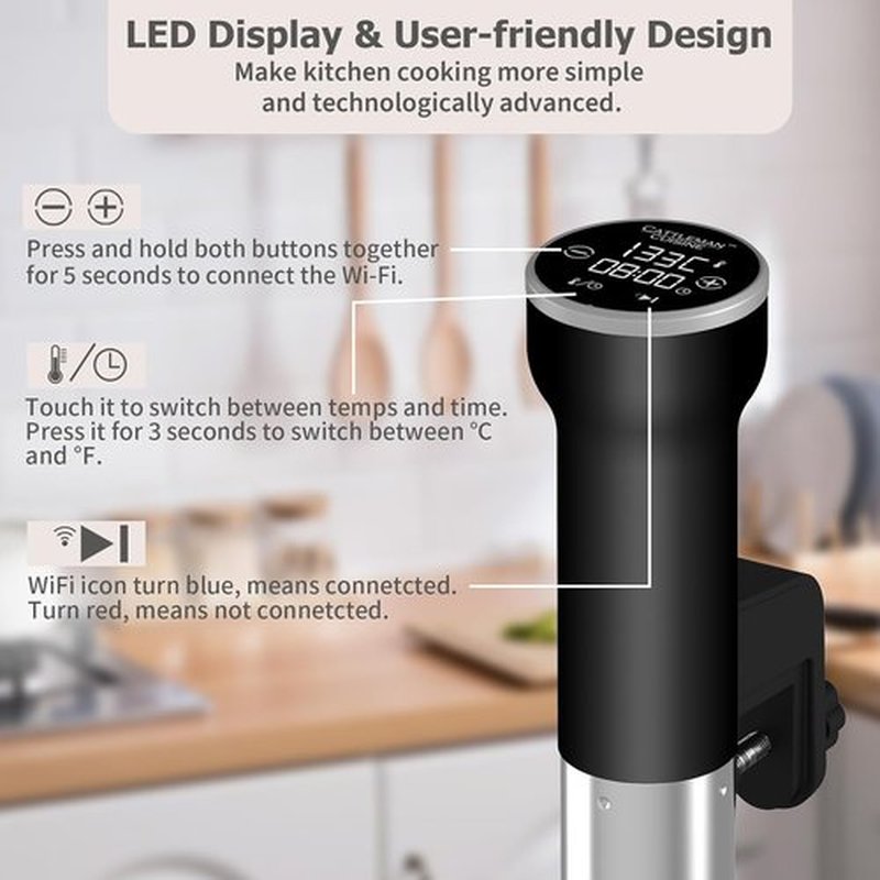 Skiennix Sous Vide Cooker - WiFi Immersion Cooking & Deep Fryer with Basket