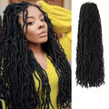 Soft Locs 24 Inch 8 Packs Crochet Hair Faux Locs Pre-looped Super Lightweight Goddess Locs Synthetic Crochet Hair Braids For Black Women (1B, 24 Inch（Pack of 8）)