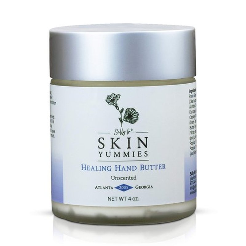 Sally B’s Unscented Hand Lotion for Dry Hands - Non-toxic Dry Cracked Hands Repair for Severely Dry Hands/Redness Relief/Shea Butter/Jojoba and Olive Oil/EWG Verified/ 4 oz (unscented)