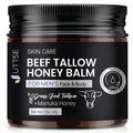 Uttse Men's Beef Tallow for Skin Care:100% Grass-Fed Beef Tallow Face Moisturizer For Men - Tallow and Honey Balm With Olive Oil Manuka Honey For Sensitive Dry Skin Repair 1.7 oz