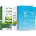 20PCS Mini Sunscreen & 20PCS Mini Aloe Vera Gel - Travel Size Bulk Sunscreen & Aloe Vera Gel (4ml Each), Lightweight & Non-Greasy & Hydrating, Perfect for Outdoor Party, Thank You Gifts, Daily Use