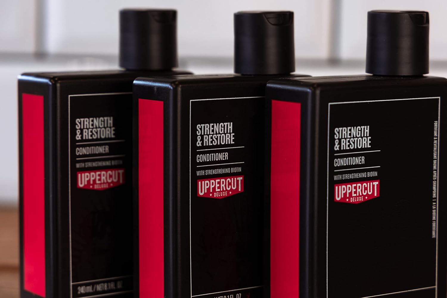 Uppercut Deluxe Conditioner - Strength & Restore 8oz | Biotin & Caffeine Formula for Thin, Fine Hair | Moisturizing & Strengthening Daily Use