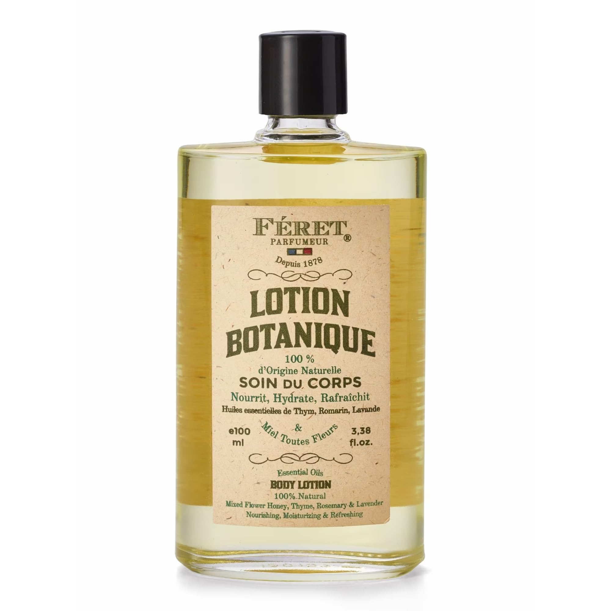 Feret Parfumeur Botanical Body Oil – Multi-Purpose Nourishing Dry Oil for Body, Hair & Beard – Infused with Lavender, Rosemary, Thyme & Hydrating Honey – Made in France, 100ml