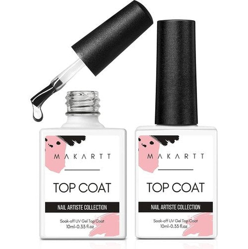 Makartt Gel Top Coat - No Wipe High Gloss Nail Polish | Long Lasting 10ML Clear Soak Off for Salon Quality Art