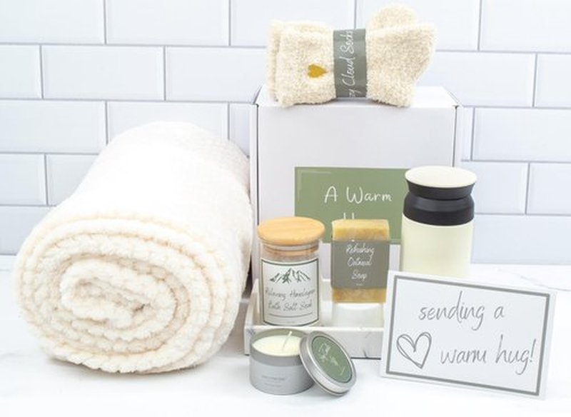 A Warm Hug Gift Box for Women - Cozy, Relaxing Self Care, Get Well, Sympathy, Thinking of You - Thoughtfully Curated Box for Her
