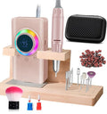 45000RPM Electric Nail Drill with EVA Case & Holder, Professional Rechargeable Nail File Machine with 2×2000mAh Battery 13 Drill Bits ,Cordless Efile Kit for Manicure Pedicure Salon Home