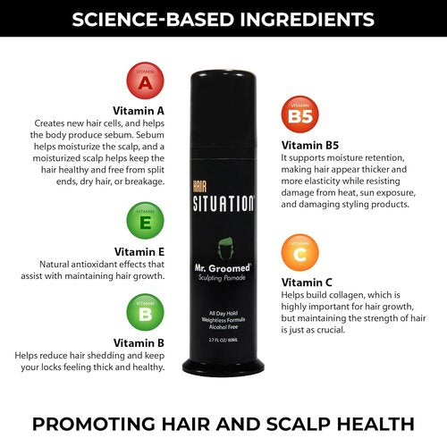 Mr. Groomed Matte Pomade for Men - Strong All-Day Hold & Natural Matte Finish - Non-Greasy, Alcohol-Free, 2.7 oz
