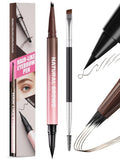Microblading Eyebrow Pencil for Women, Waterproof Eyebrow Pen with Micro-Fork Tip & Precise Brush-Tip, Natural Hair-Like Brows, Long-Lasting Smudge-Proof Eye Brow Tint, Dark Brown,1 Pack