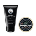KIKC Shaving Soap and Shaving Cream Kit,Goat Milk Scent Shave Soap for Men,Shave Cream with Ocean Fragrance, a 3.5oz Soap, a 2 in 1 Shave Cream 150ml for Wet Shaving