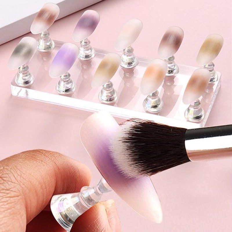 FSpronail Stand for Press Ons Display Practice Art Magnetic Fake Nails Holder With 96pcs Stiletto Square Full Cover Tips, Reusable Putty for Home DIY Beginner Salon Kit Supplies