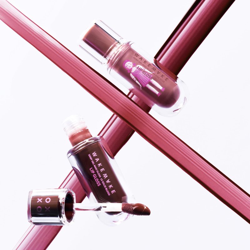 WAKEMAKE x NETFLIX SQUID GAME Dewy Gel Maxi Gloss 14 Pink Scar Set (+Watery Tok Tint Mini 7 Bloody Pop)