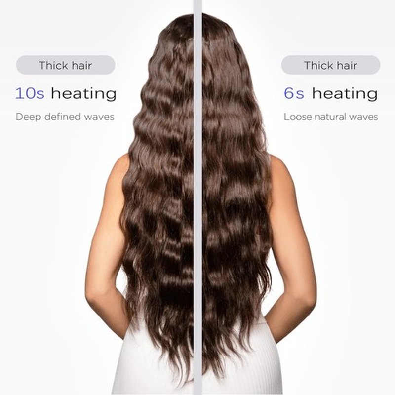 janelove 4 in 1 Hair Crimper, Hair Waver, Beach Waves Curling Iron Create 4 Types of Waves 0.75 & 1 & 1.1& 1.25 Inch, for Water/Mermaid/Beach/Deep defned Waves, 4 Temps with LED Display