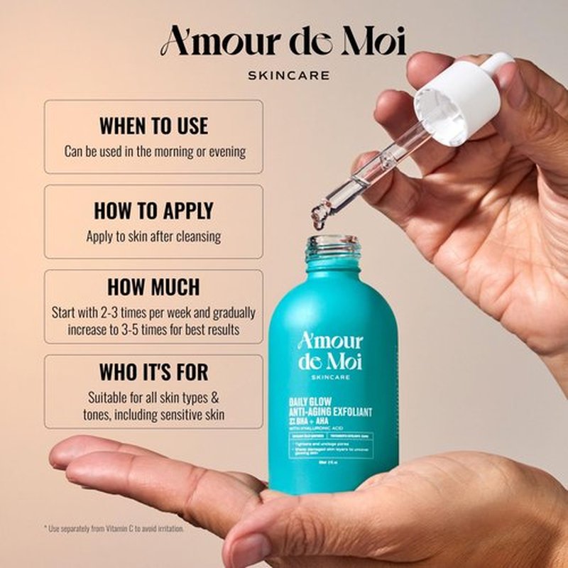 2% BHA AHA Liquid Exfoliant - Salicylic Acid Serum - Pore Minimizer, Gentle Peel for Blackheads & Wrinkles with Hyaluronic Acid, Fragrance-Free, Hydrating for All Skin Types, 2oz