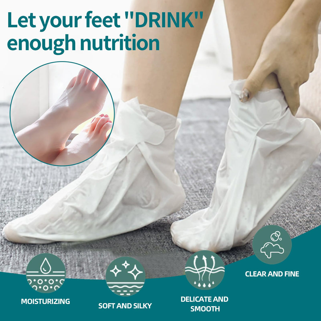 5 Pack Moisturizing Foot Mask,Hydrating Foot Masks for Dry Cracked Feet,Moisturizing Socks Dry Skin Moisturizer for Soft and Smooth Touch Feet,Foot Care Spa Gifts for Women Men Fathers Day Gift