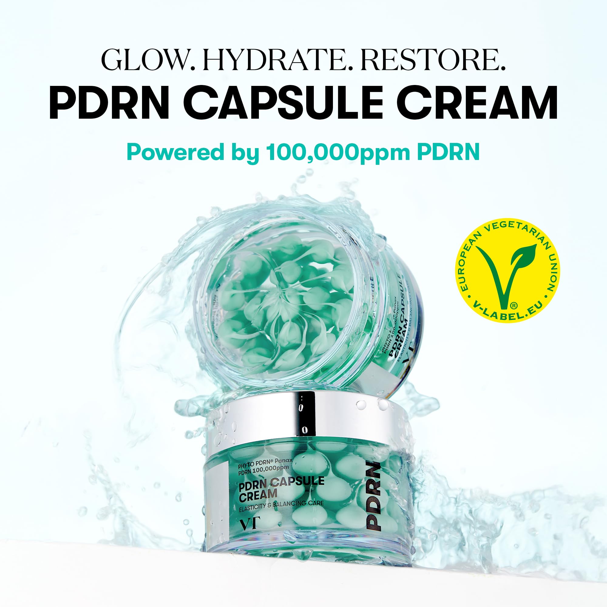 VT COSMETICS PDRN Capsule Cream 100, Hydrating Face Moisturizer with 100,000ppm PDRN, Hyaluronic Acid, 9 Peptides, Firming & Plumping Nourishing Cream, Korean Skin Care (1.69 fl. oz.)