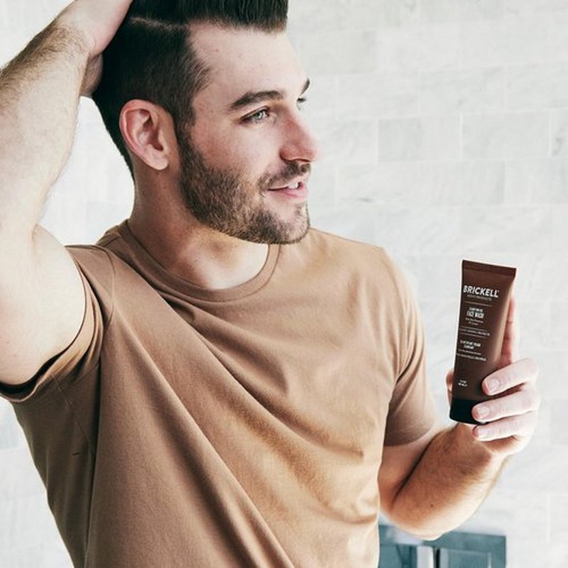 Brickell Men's Clarifying Gel Face Wash - Natural Foaming Cleanser With Geranium & Aloe | 3.4 Ounce