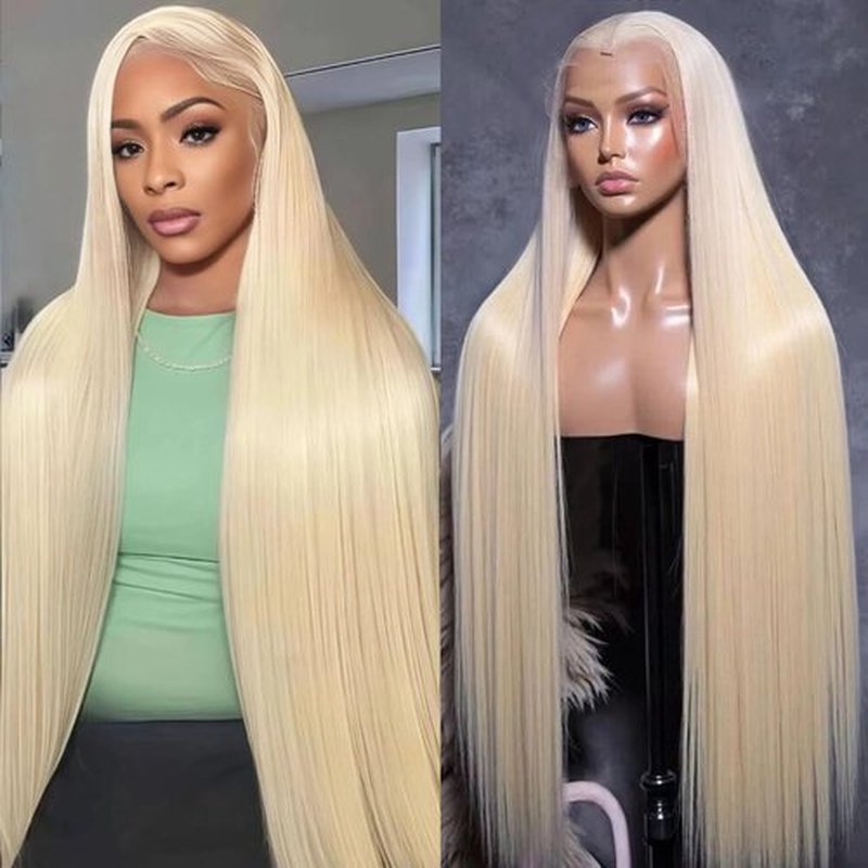 aallinine 613 Lace Front Wig Human Hair 200% Density Blonde Wig Human Hair Straight 30 Inch Blonde 613 13x4 HD Lace Front Wigs Human Hair Pre Plucked with Melted Hairline for Women