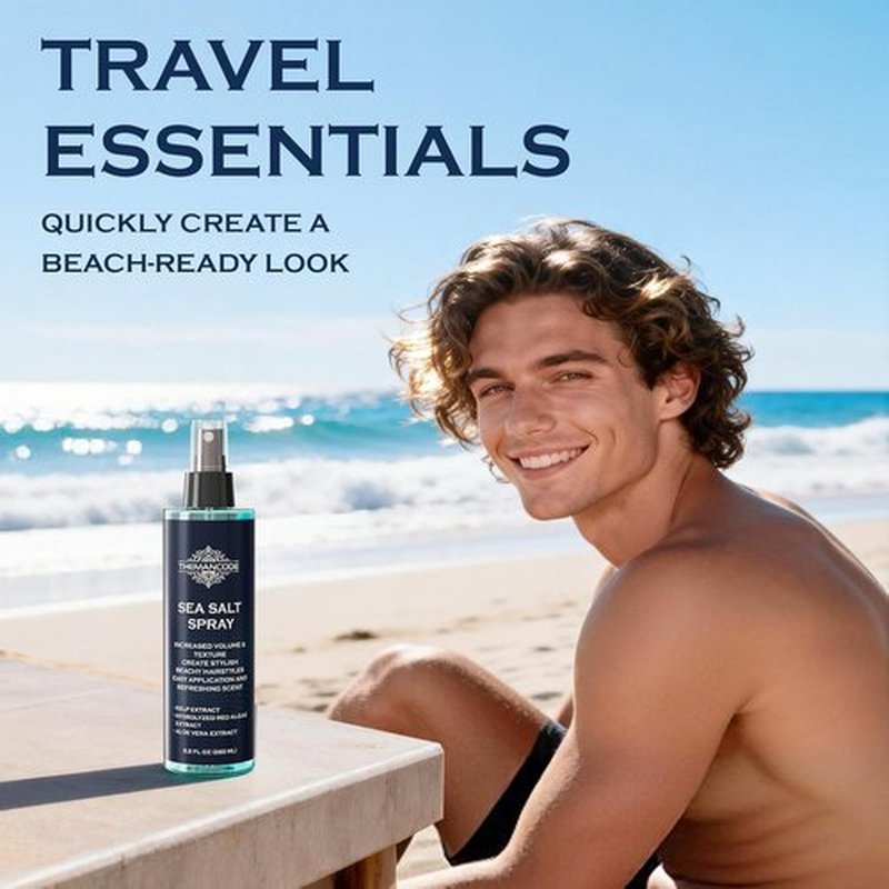 THEMANCODE Sea Salt Spray for Men - Texturizing Hairspray for Instant Volume | 8.8 Oz Beach Essential