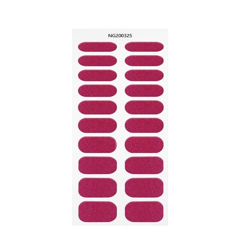 JMEOWIO Gel Nail Stickers Red Glitter Semi Cured Gel Nail Strips Wraps UV/LED Nails Art Design Decoration Accessories