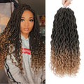 Goddess Locs Crochet Hair - 6 Packs 16 Inch Curly Faux Crochet Hair for Black Women, Crochet Pre-Looped Curly Hair Soft Faux Locs Synthetic Braiding Hair Extensions (16 Inch, 6 Packs, T27#)