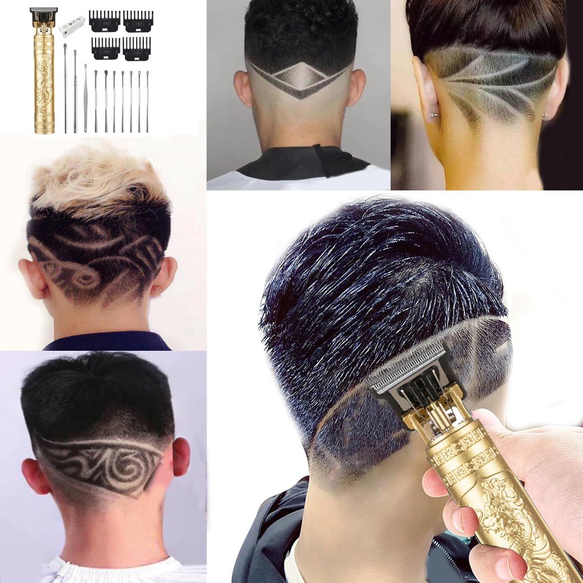 YIPINER Hair Clippers for Men, Cordless Hair Clippers, Hair Clipper with 10 Pieces Earpick