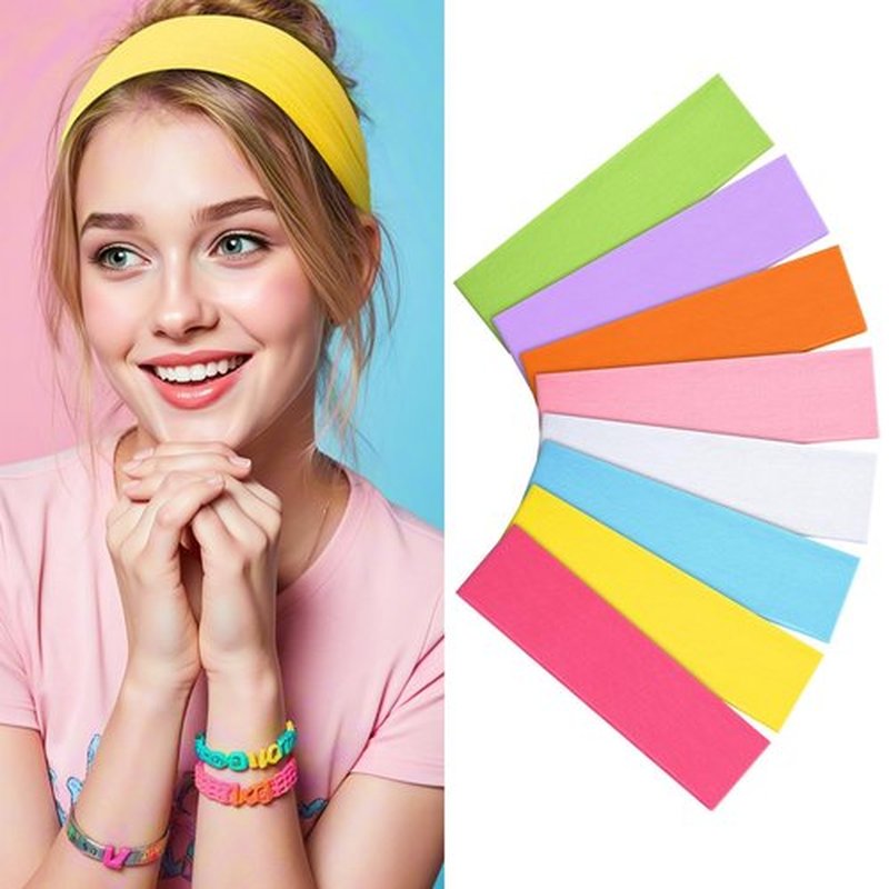 8Pcs Headbands for Women Girls Valentines Day Gifts, Stretchy Soft Neon Head Bands Gift Set Woman Gift for Her Fashion Hair Accessories hairband Galentines Gifts Christmas Easter Basket Stuffers