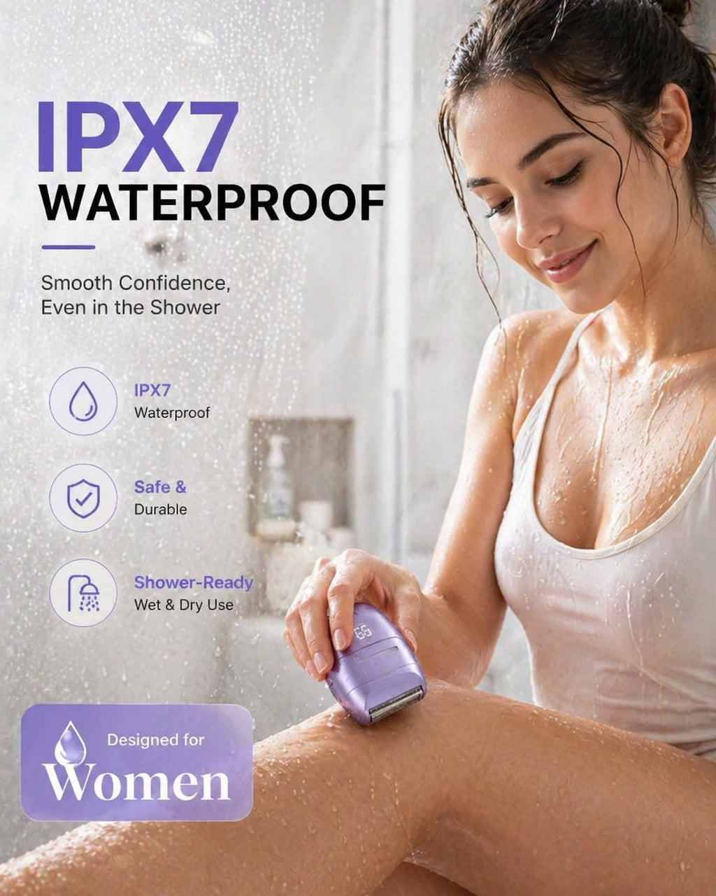 Bikini Trimmer for Women - Painless 3-in-1 Cordless Shaver & Pubic Hair Groomer, IPX7 Waterproof, USB Rechargeable, Compact, Portable & Gentle Body Hair Remover for Smooth Skin