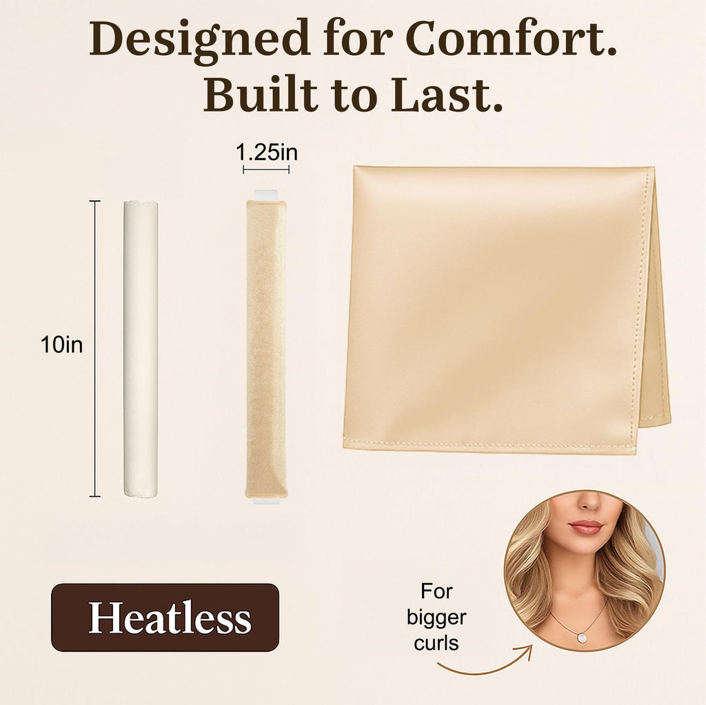 VISOFO Heatless Curls Overnight, Rods for Blowout Look, 3 Set, Blonde