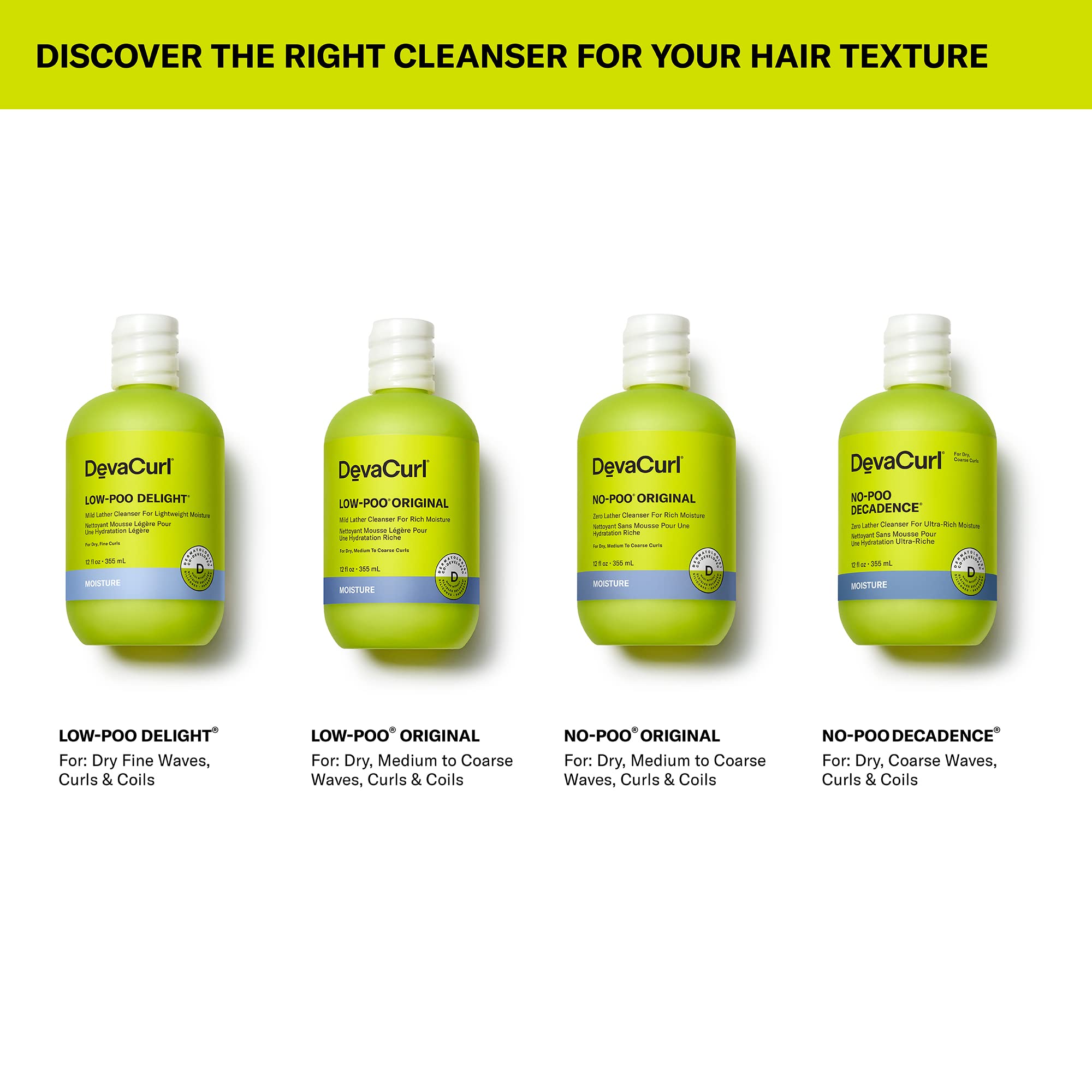 DevaCurl Low-Poo Delight Mild Lather Cleanser for Lightweight Moisture, Green Oasis, 32 fl. oz.