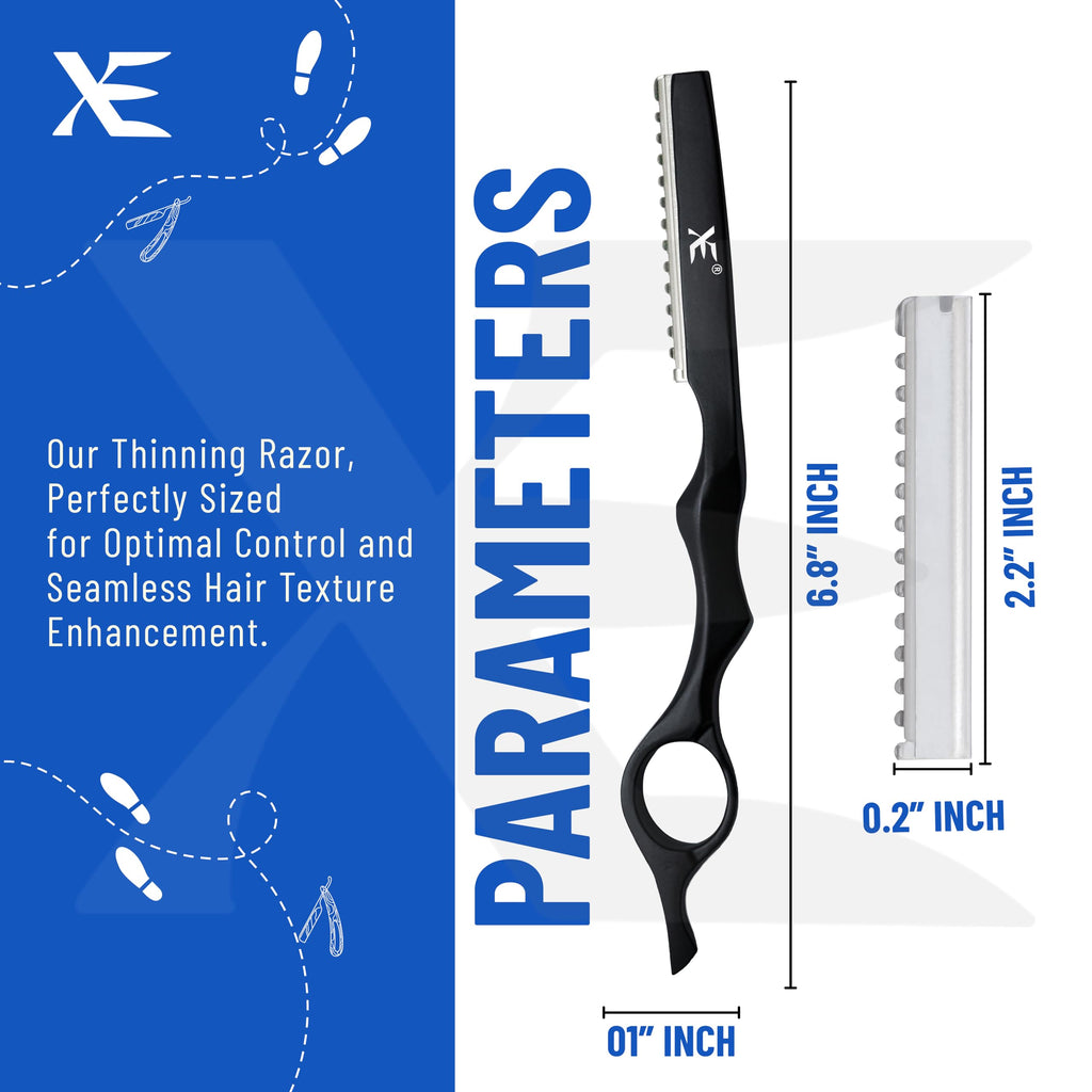 XE Hair Styling Barber Thinning Razor – Stainless Steel Thinning Comb, Ideal Feather Styling, Hair Texturizing and Layering for Salon and Home Use