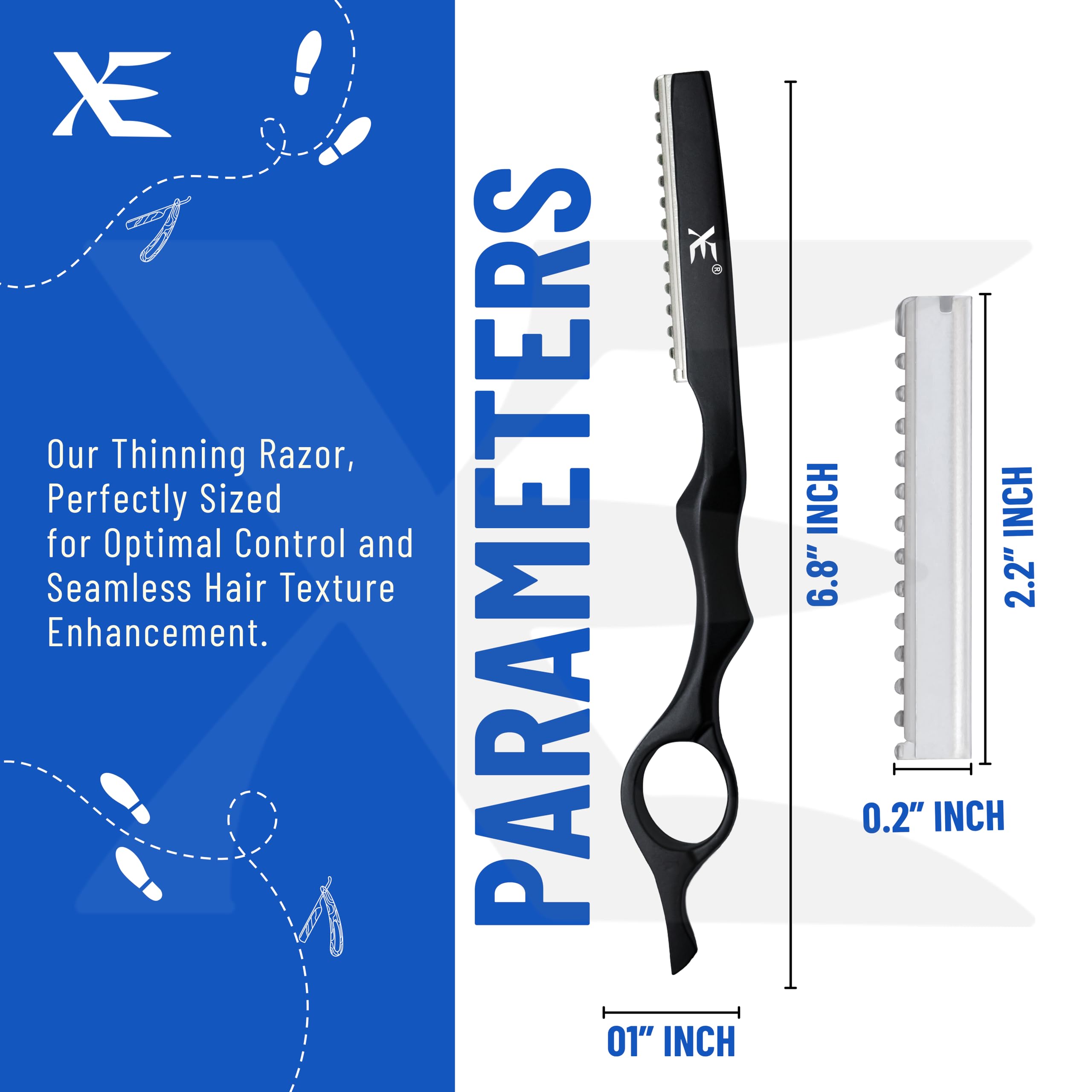 XE Hair Styling Barber Thinning Razor – Stainless Steel Thinning Comb, Ideal Feather Styling, Hair Texturizing and Layering for Salon and Home Use