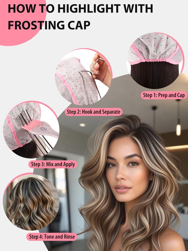 YOOVR 19PCS Hair Bleach Highlighting Kit - Complete Home Salon Set with Brush, Bowl, Gloves & Cap