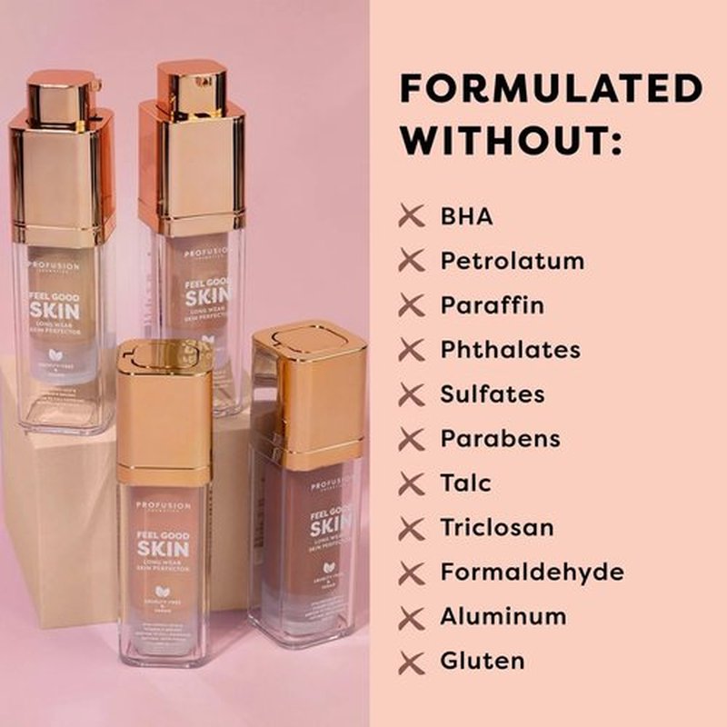Profusion Cosmetics Feel Good Skin Foundation – Radiant Satin Finish, Buildable Coverage with SPF 15 Sun Protection, Hydrating, Lightweight, Vegan & Cruelty-Free Makeup (Fair 110, 1)