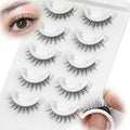 Self Adhesive Eyelashes Preglued Glueless - Natural Look No Glue Eyelashes 10mm Natural Round Eye Waterproof Glueless No Glue Needed Reusable Stick on False Strip Lashes (6D17 with Tweezers)