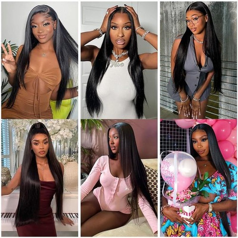 26 28 30 Inch Straight Human Hair Bundles Mixed Length Brazilian Virgin GveoXvo Straight Bundle Hair Extensions