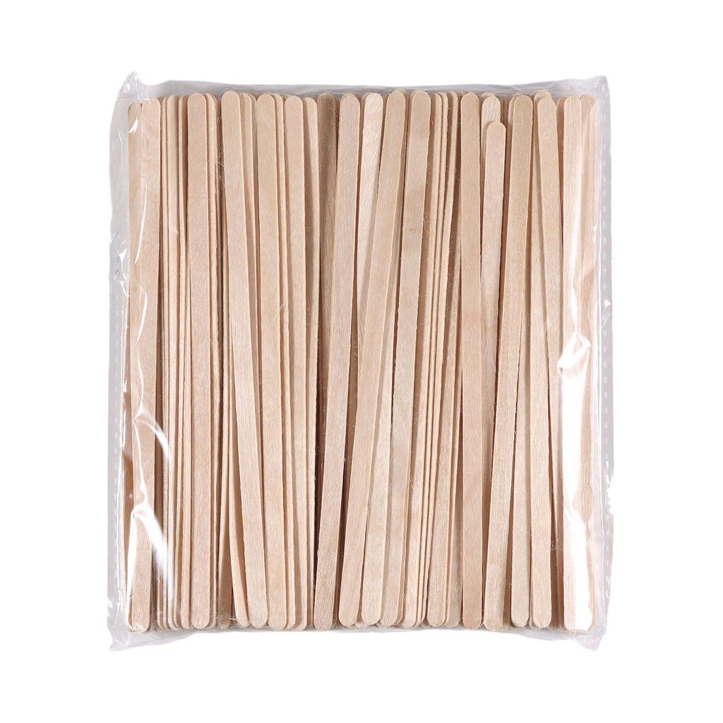 300pcs Wooden Coffee Stirrers,Eyebrow Wax Sticks,5.5inch Birchwood Wood Stir Stick, Wood Waxing Sticks Wax Spatula Applicator