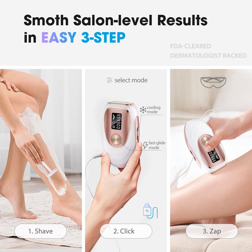 Hair Removal for Women Men, Home Use Body Care Tool with Ice Cooling Function