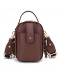 Mali+Lili Gail Vegan Leather Multi Compartment Crossbody Bag - Chocolate
