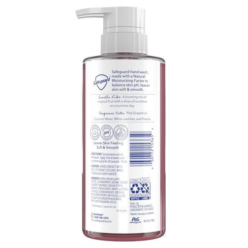 Safeguard Liquid Hand Soap, Micellar Deep Cleansing, Washes Away 99% Bacteria, Made with Natural Moisturizers, Enriched with Skin Conditioners, PH Balanced, Sun Seeker Scent 10.1 oz (Pack of 4)