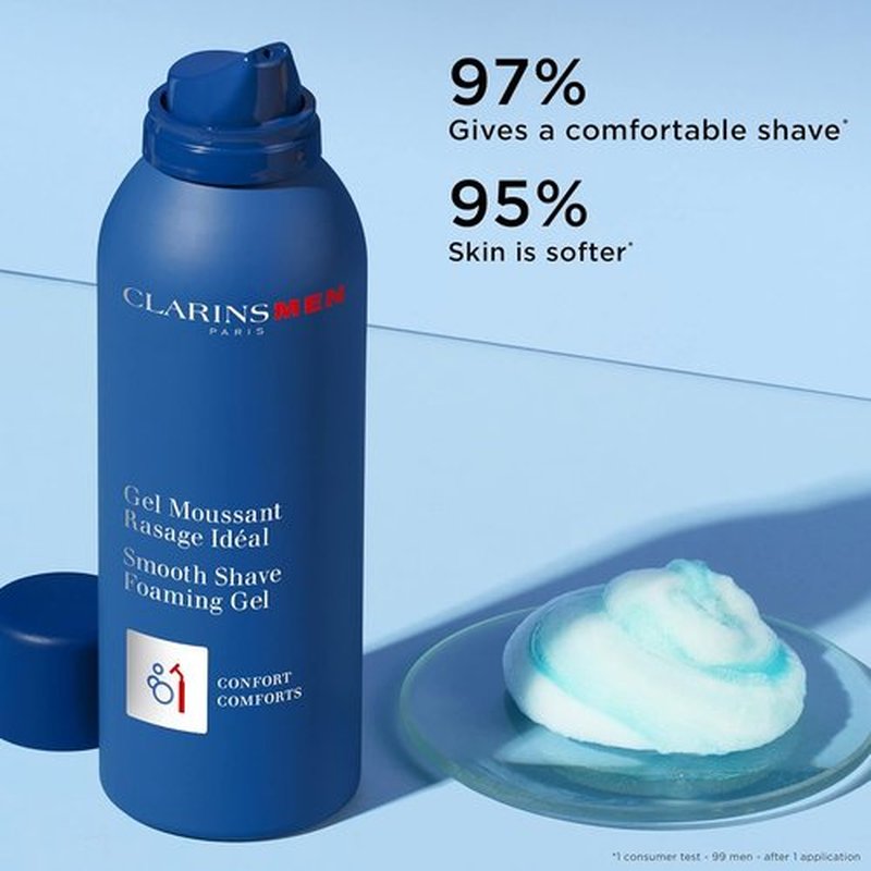 CLARINS Men Smooth Shave Foaming Gel - Moisturizing Formula Soothes Skin & Conditions Beard | 5.0 Ounces