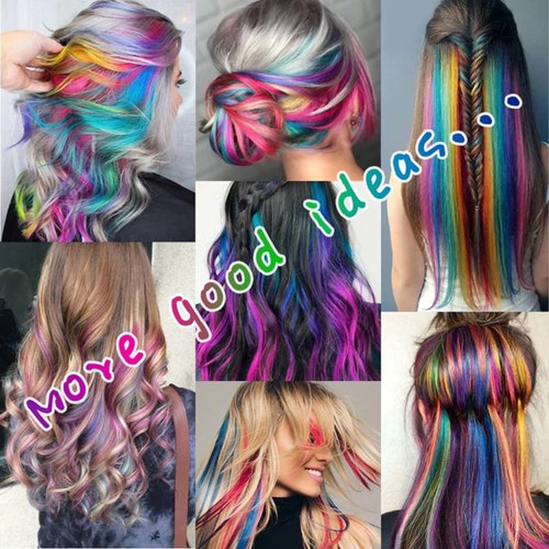 20 Packs Colored Hair Extensions 20Inch Straight Multi-Colors Party Highlights Clip In Hair Extension Synthetic Rainbow Hairpieces for Girls Gift(Blue, Navy Blue, Red, Pink)